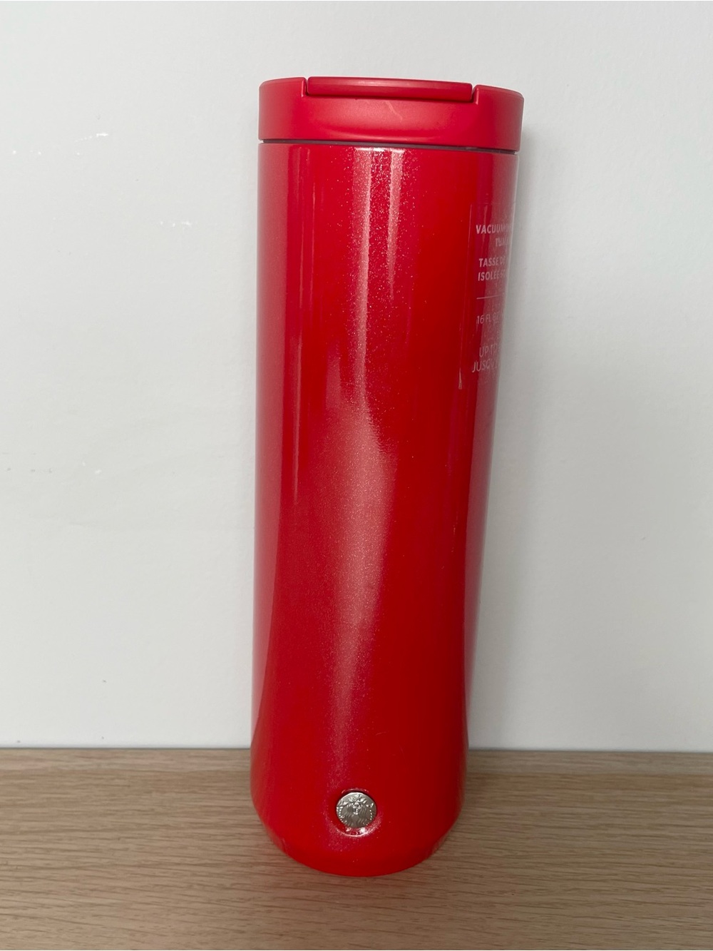 NWT 2024 Starbucks Holiday Red Glitter Stainless Steel Insulated Tumbler 16 oz